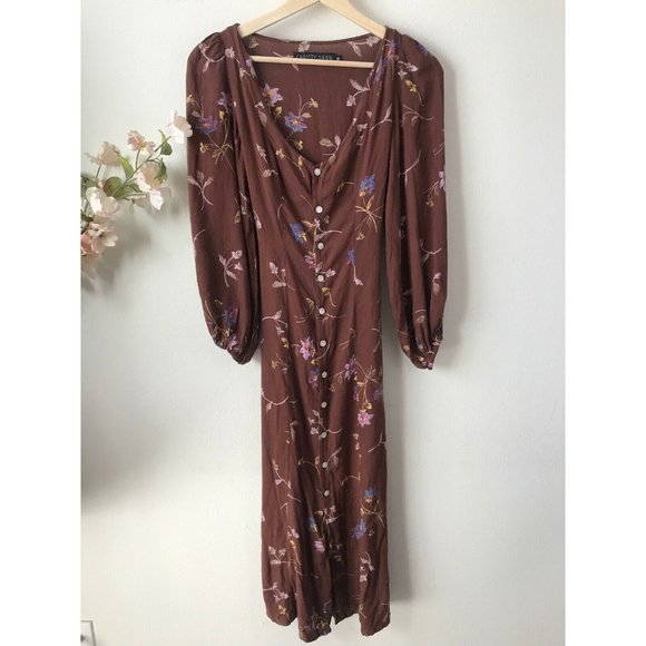 Christy Dawn Dresses & Skirts - *Rare* Christy Dawn McCartney Brown Floral Dress